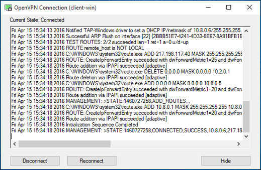 Log von OpenVPN